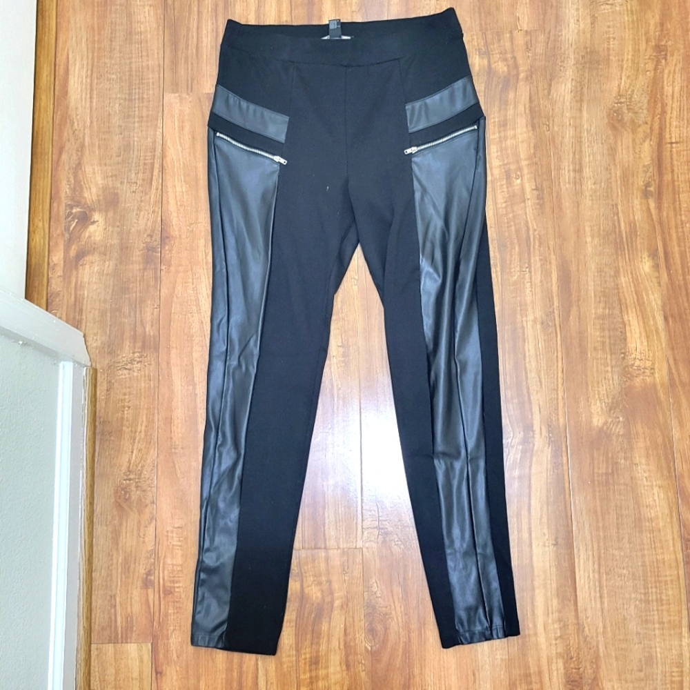 Forever21 Pleather Panel Leggings